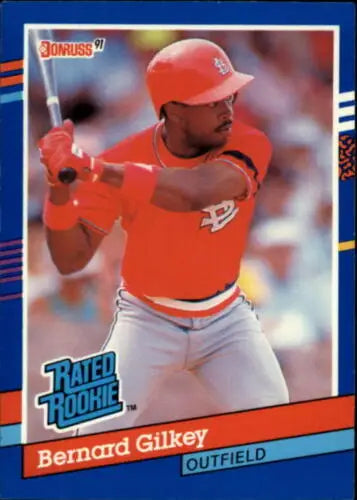 Bernard Gilkey baseball card featuring original gloss from 1991 Donruss #30 Cardinals RR
