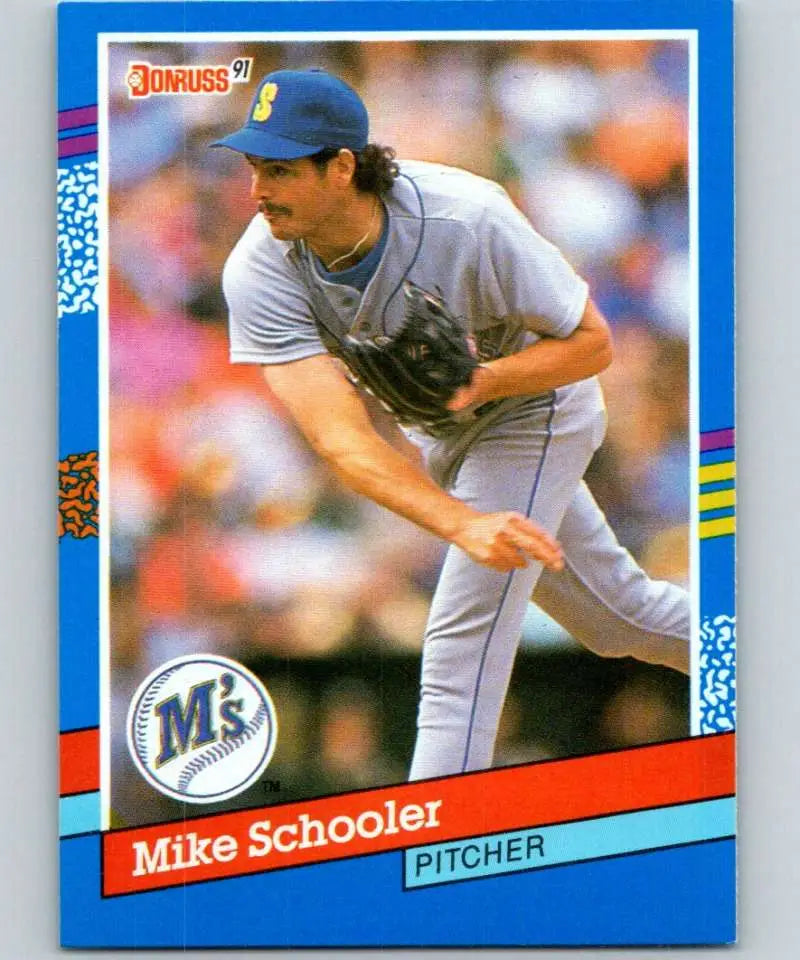 1991 Donruss #302 Mike Schooler NM-MT Seattle Mariners pitcher in mid-delivery