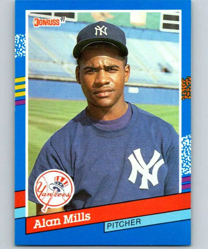 1991 Donruss baseball card of Alan Mills in New York Yankees uniform