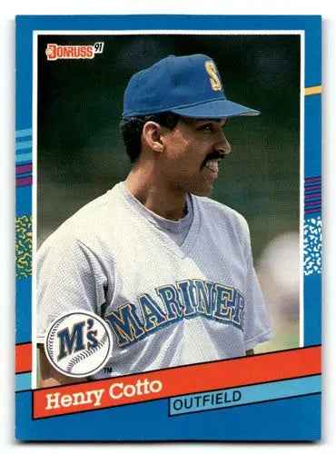 1991 Donruss #343 Henry Cotto Seattle Mariners Baseball Cards EX/NM ID:57648 - Baseball Cards