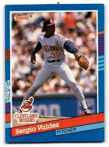 1991 Donruss #344 Sergio Valdez Cleveland Indians Baseball Cards EX/ ID:57645 - Baseball Cards