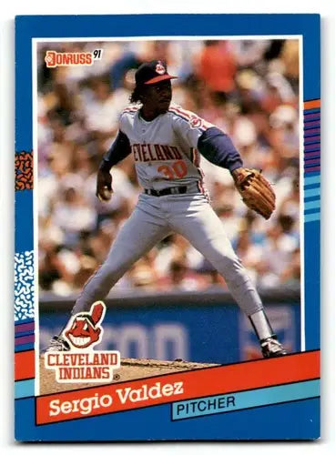 1991 Donruss #344 Sergio Valdez Cleveland Indians Baseball Cards EX/ ID:57692 - Baseball Cards