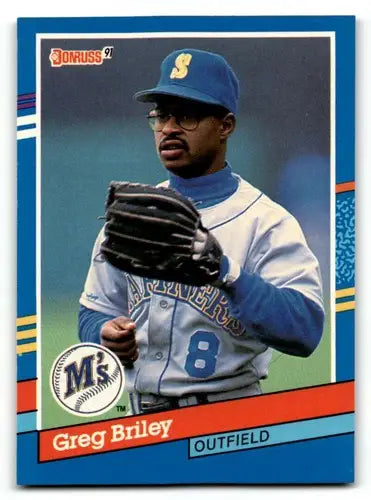 1991 Donruss #352 Greg Briley Seattle Mariners Baseball Cards EX/NM ID:57650 - Baseball Cards