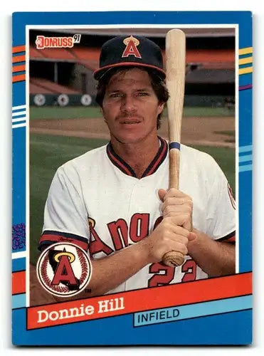 1991 Donruss #376 Donnie Hill California Angels Baseball Cards EX/NM ID:57675 - Baseball Cards