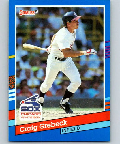 1991 Donruss #378 Craig Grebeck Baseball Card showcasing Chicago White Sox infielder