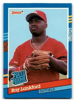 1991 Donruss #43b Ray Lankford baseball card featuring the MLB star Ray Lankford