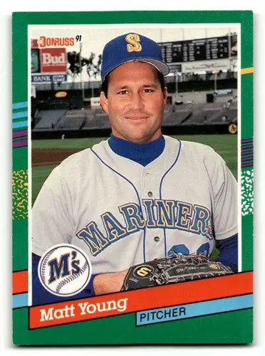 1991 Donruss #493 Matt Young Seattle Mariners Baseball Cards EX/NM ID:57668 - Baseball Cards