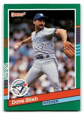 1991 Donruss #551b Dave Stieb baseball card showcasing the pitcher in action