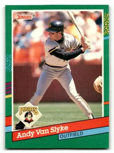 Andy Van Slyke 1991 Donruss baseball card with original gloss, Pittsburgh Pirates star