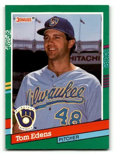 1991 Donruss #590 Tom Edens Milwaukee Brewers Baseball Cards EX/NM ID:57723 - Baseball Cards