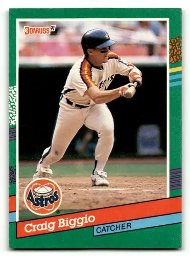 1991 Donruss #595 Craig Biggio Houston Astros Baseball Cards EX/NM ID:57667 - Baseball Cards
