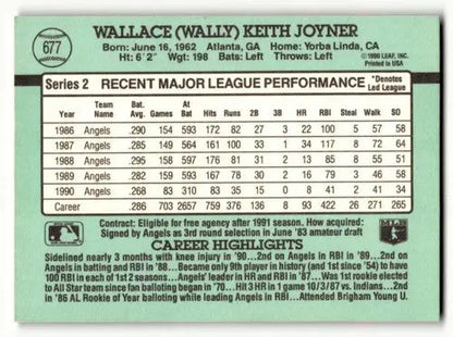 1991 Donruss #677 Wally Joyner California Angels Baseball Cards EX/N ID:57660 - Baseball Cards