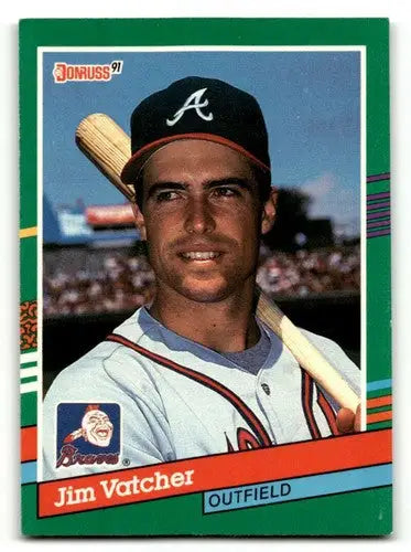1991 Donruss #753 Jim Vatcher Atlanta Braves Baseball Cards EX/NM ID:57711 - Baseball Cards