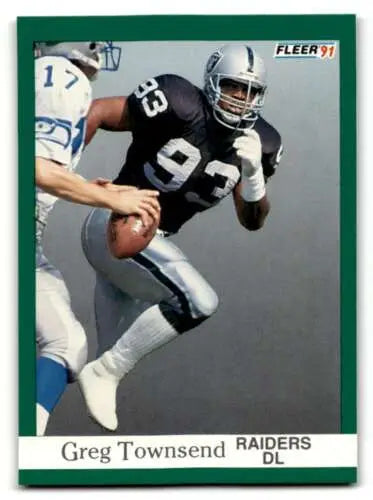 1991 Fleer #116 Greg Townsend Los Angeles Raiders Football Card Original Gloss NM