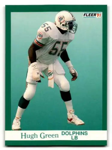 1991 Fleer #121 Hugh Green Miami Dolphins Football Card with original gloss finish