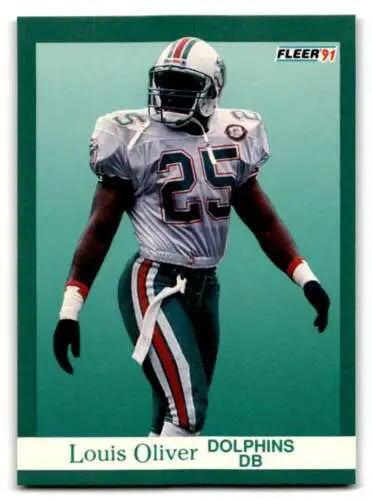 1991 Fleer #127 Louis Oliver Miami Dolphins Football Card with original gloss NM Mint