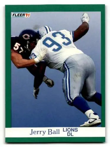 1991 Fleer #240 Jerry Ball Detroit Lions Football Card with original gloss in near mint condition