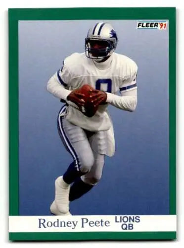 1991 Fleer #246 Rodney Peete Detroit Lions Football Card with original gloss NM