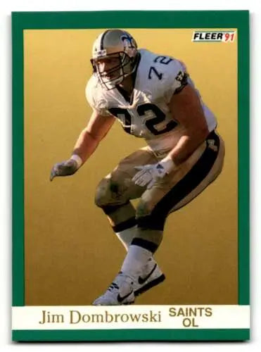 Jim Dombrowski New Orleans Saints football card with original gloss, NM condition
