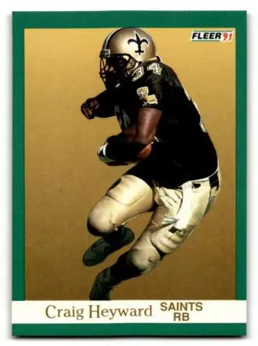 1991 Fleer #294 Craig Heyward New Orleans Saints Football Card with original gloss