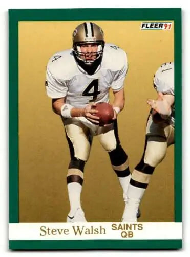 1991 Fleer #304 Steve Walsh New Orleans Saints Football Card with original gloss