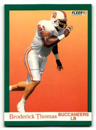 1991 Fleer #381 Broderick Thomas Tampa Bay Buccaneers football card with original gloss