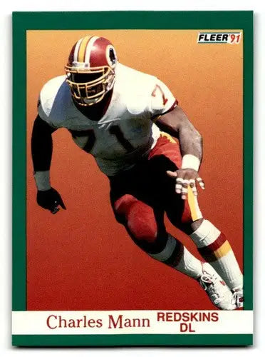 1991 Fleer #389 Charles Mann Washington Redskins Football Cards NM N ID:60536 - Trading Cards