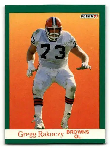 1991 Fleer #41 Gregg Rakoczy Cleveland Browns Football Cards NM Near ID:60509 - Football Cards