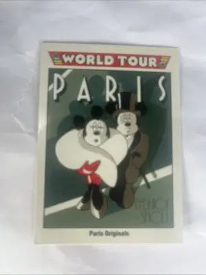 Mickey and Minnie Mouse Paris postcard from 1991 Impel Disney World Tour collectibles