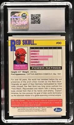 Graded Red Skull Marvel Universe Series II trading card in protective slab
