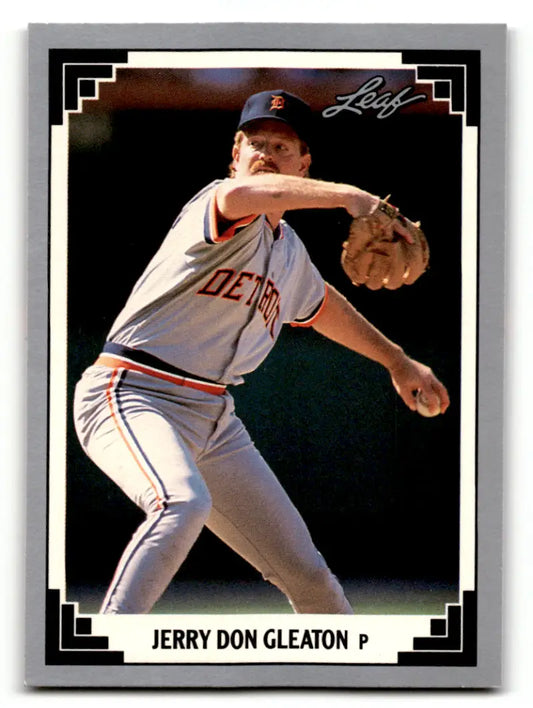 Jerry Don Gleaton pitching for Detroit Tigers on 1991 Leaf #135 Baseball Card