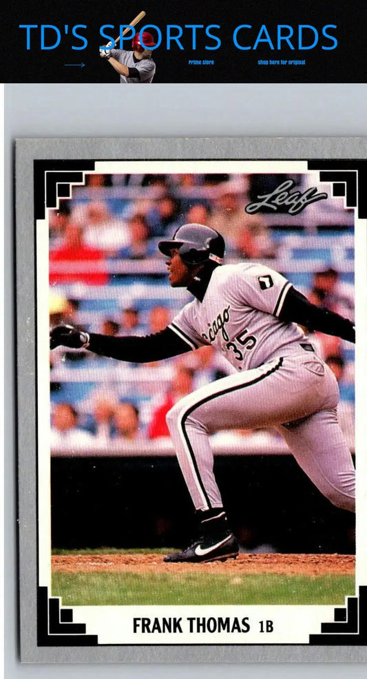 Frank Thomas baseball card from 1991 Leaf #281, a must-have for trading card collectors