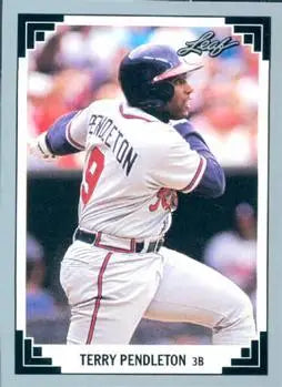 Terry Pendleton at bat in Atlanta Braves uniform on 1991 Leaf #304 baseball card