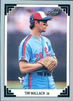 Tim Wallach Montreal Expos Baseball Card in light blue uniform with red accents