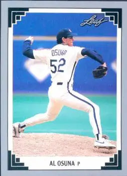 Baseball player in white uniform with number 52 pitching for Houston Astros baseball card