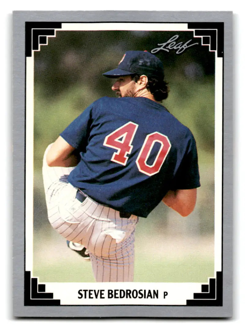 Steve Bedrosian Minnesota Twins pitcher baseball card in navy uniform number 40