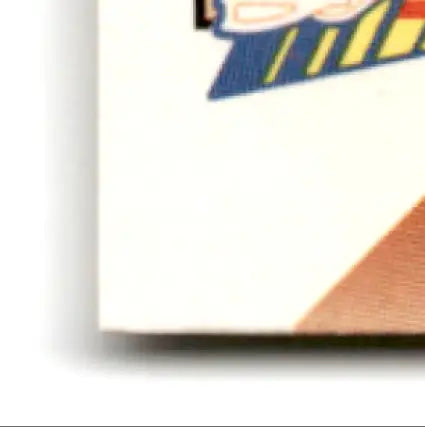 Corner of white paper with colorful graphic from 1991 Pacific Football Steve Young San Francisco 49ers collectible