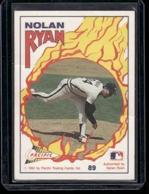 Pacific Nolan Ryan baseball card in protective sleeve from 1991 Pacific Nolan Ryan series