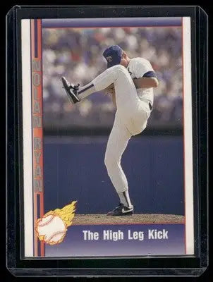 Nolan Ryan baseball card featuring high leg kick from 1991 Pacific Nolan Ryan series