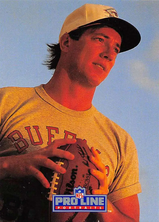 Baseball player in yellow Buffalo t-shirt and cap, Jim Kelly Buffalo Bills Pro Line Portraits