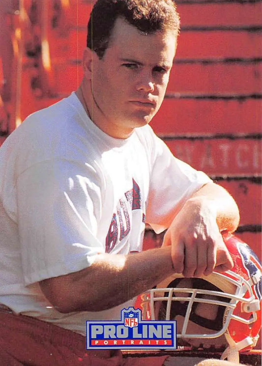 Steve Tasker in a white t-shirt with a Cleveland Browns helmet, Pro Line Portraits