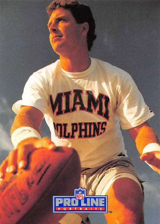 Vintage NFL Pro Line trading card featuring Dan Marino in a Miami Dolphins t-shirt