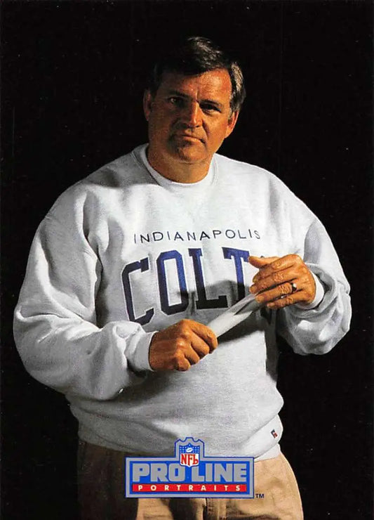 White Indianapolis Colts sweatshirt featuring Ron Meyer and NFL Pro Line branding