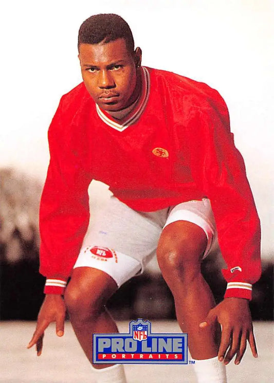 David Whitmore in red jersey crouched, showcasing San Francisco 49ers football card