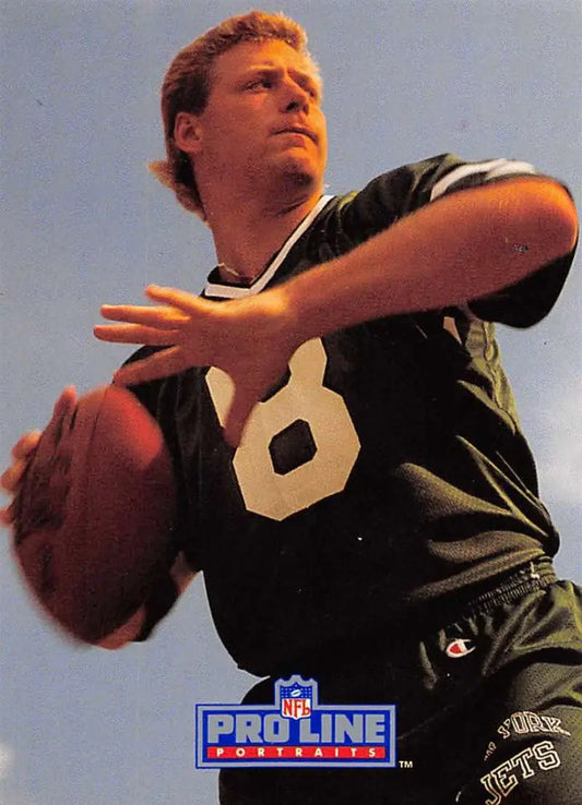 Browning Nagle in black jersey preparing to pass for New York Jets Pro Line Portraits card