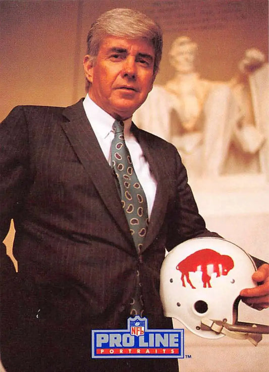 White Buffalo Bills helmet with charging buffalo logo for Jack Kemp football card