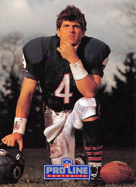 Jim Harbaugh in contemplative pose with football, 1991 Pro Line Portraits card