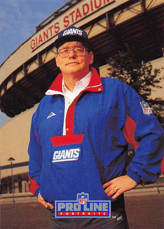 Red, white, and blue New York Giants pullover jacket featuring Ray Handley design