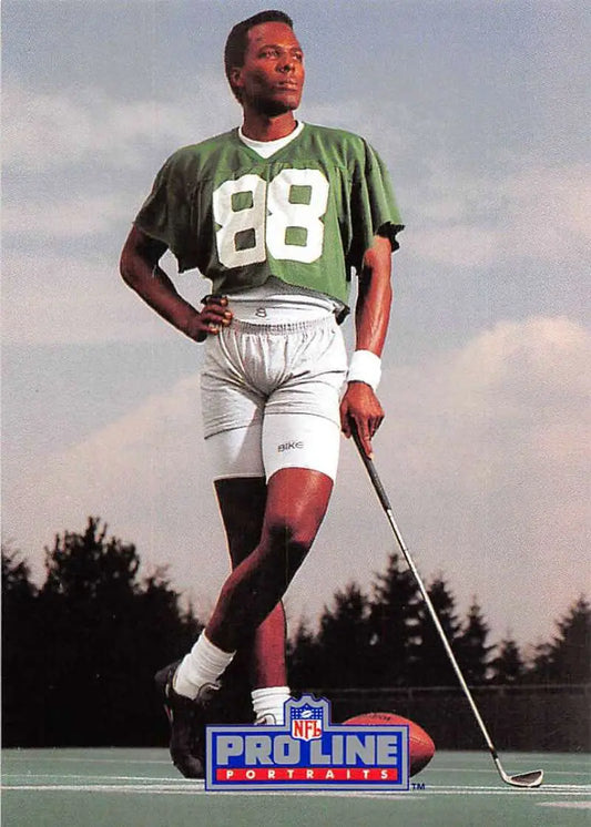 Football player with jersey number 88 holding a golf club in Pro Line Portraits card