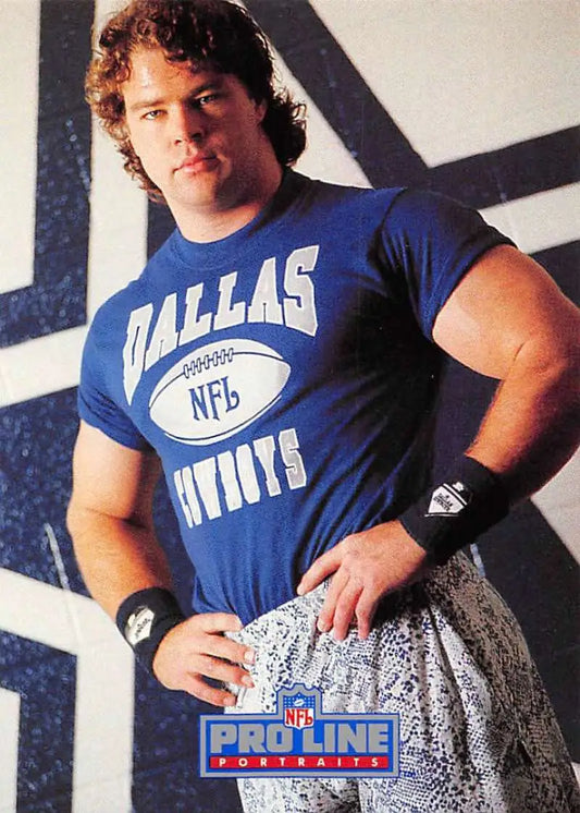 Person in blue Dallas Cowboys shirt and wristband, featuring Danny Noonan Pro Line Portraits